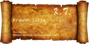 Krauth Tilla névjegykártya